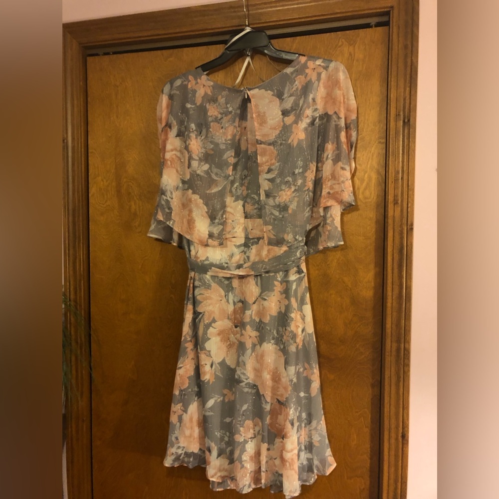 Jessica Howard dress actually sleeveless has flowy blouse overlay
